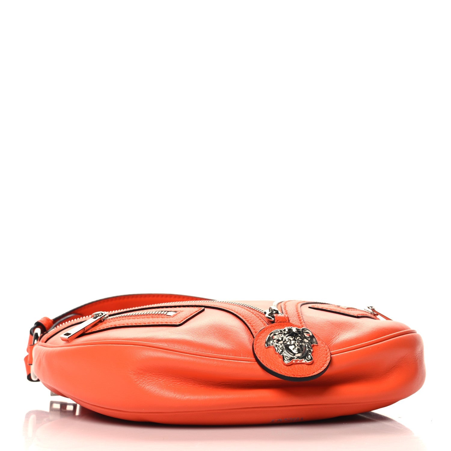 Calfskin Small Repeat Zip Hobo Orange