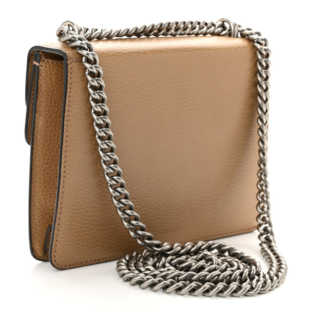 Dollar Calfskin Crystal Mini Dionysus Shoulder Bag Natural Tan Black Diamond