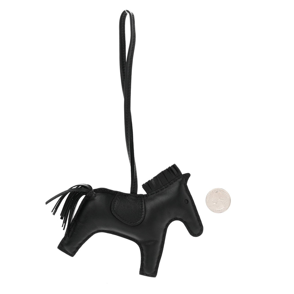 Milo Lambskin Grigri Rodeo Horse Bag Charm MM So Black