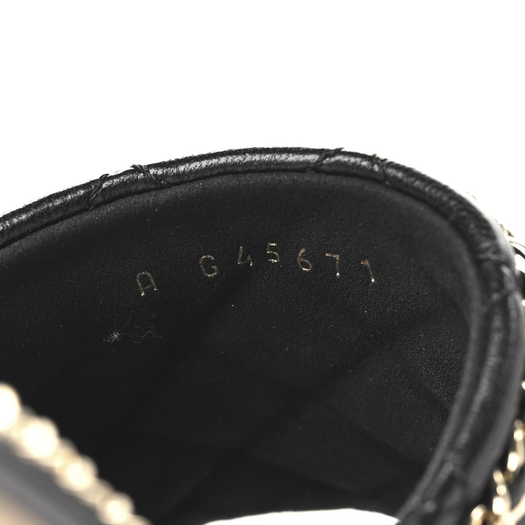Lambskin Quilted Chain CC Mules 39 Black