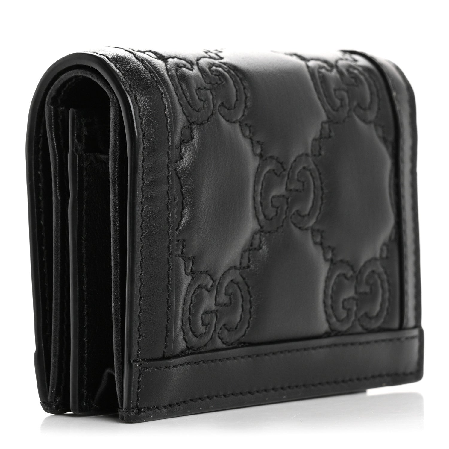 Calfskin GG Matelasse  Case Wallet Black