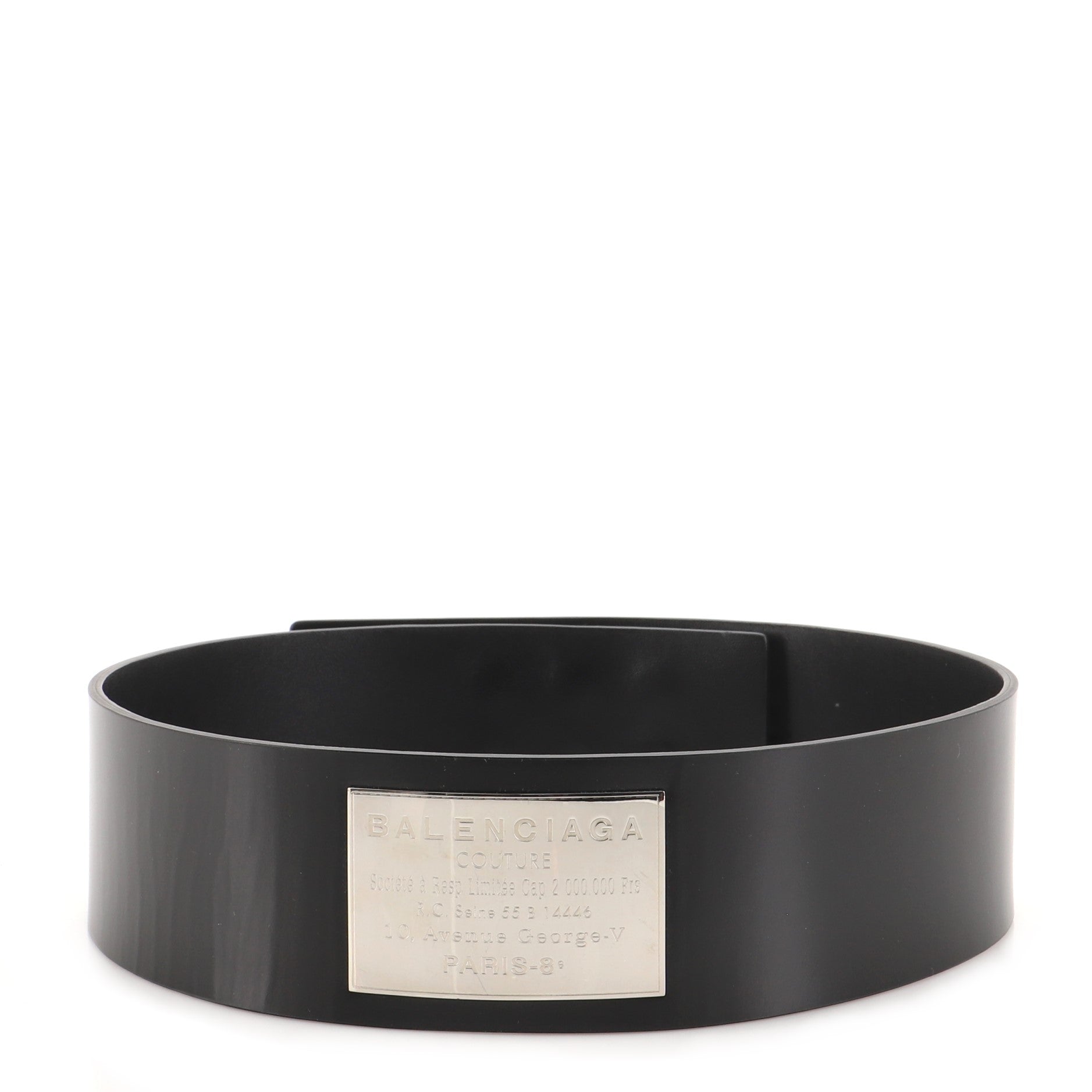 Stamp Plate Belt Leather Wide 75