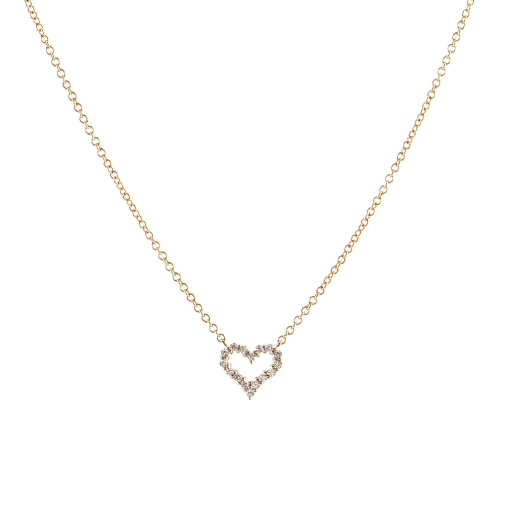 Sentimental Heart Pendant Necklace Rose Gold and Diamond Extra Mini