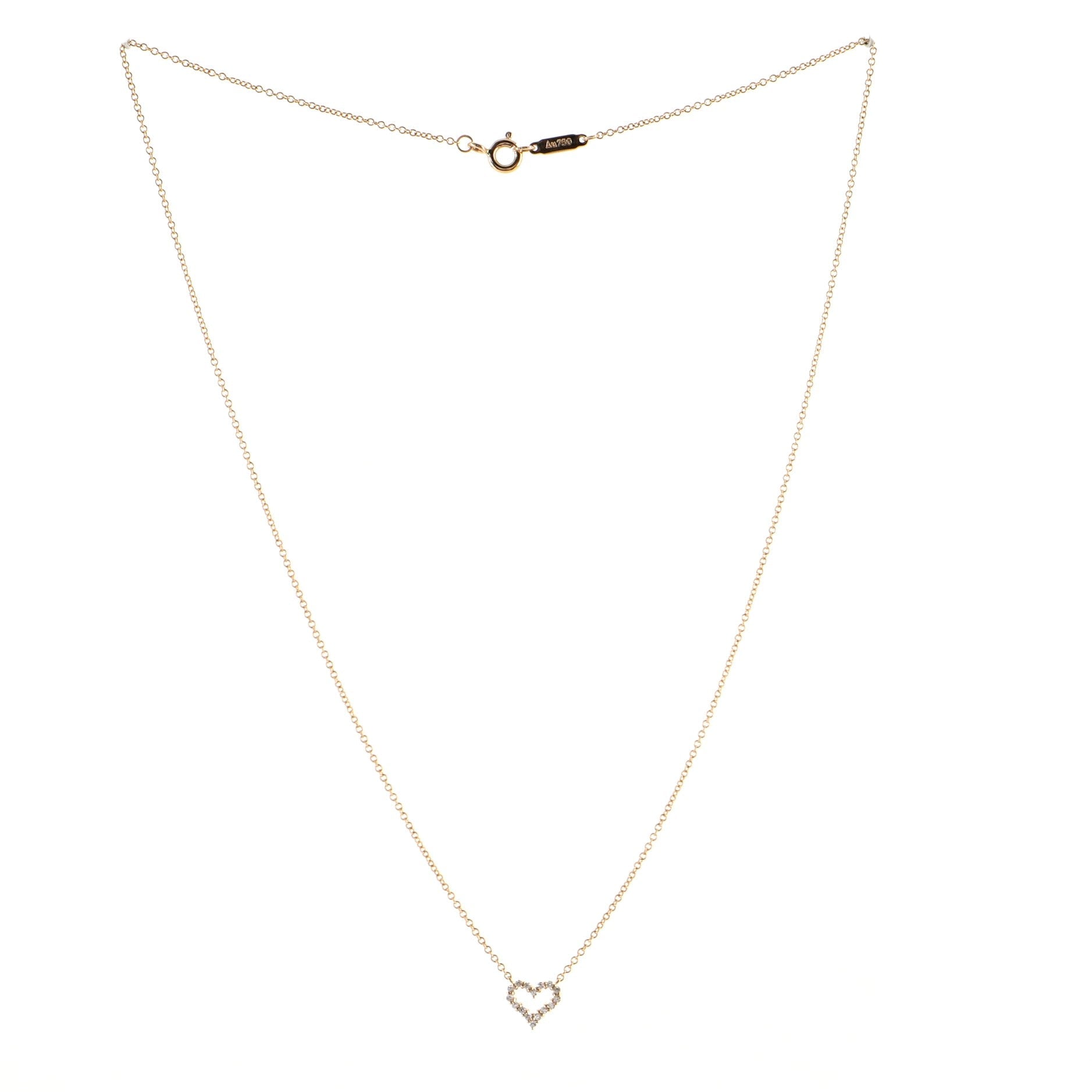 Sentimental Heart Pendant Necklace Rose Gold and Diamond Extra Mini