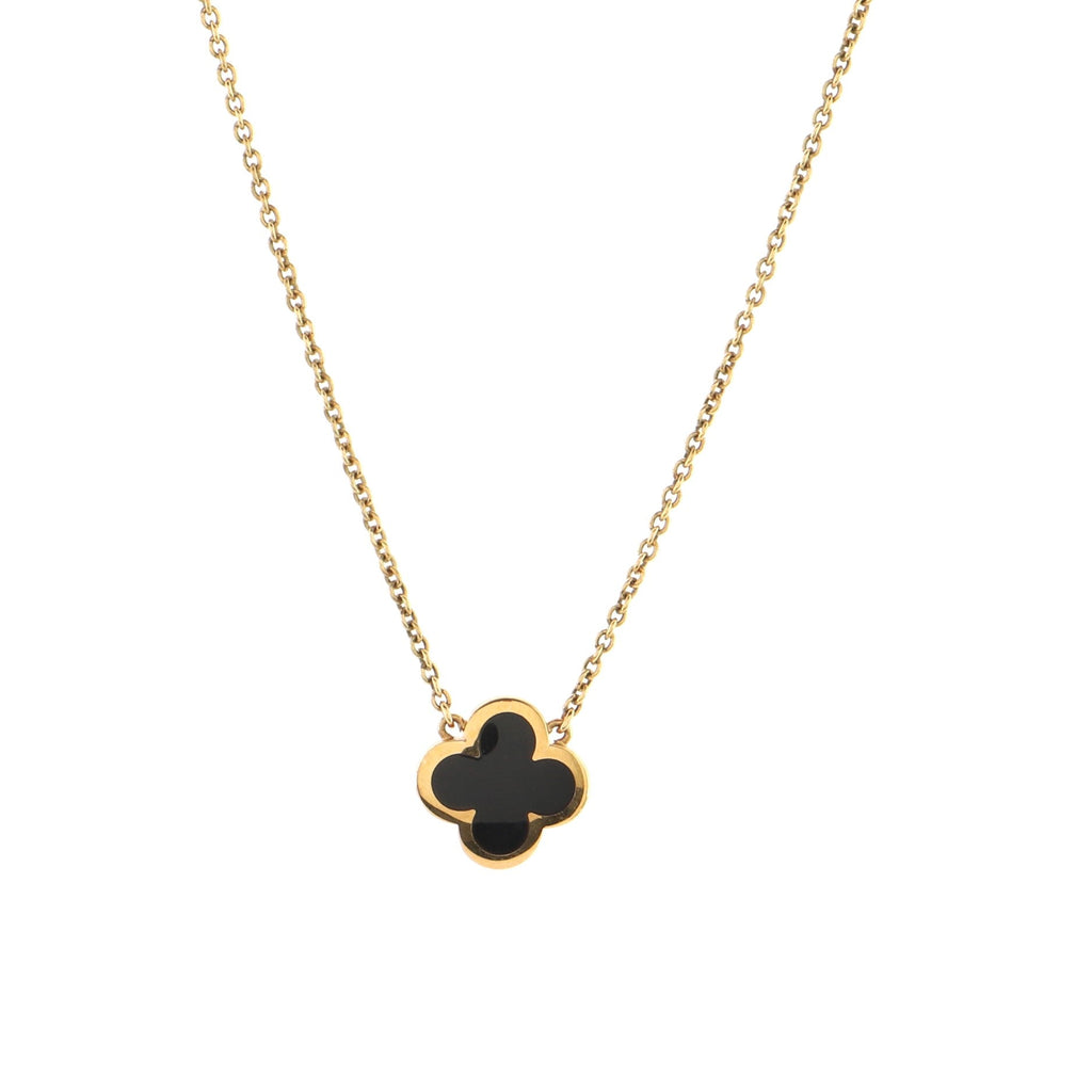 Pure Alhambra Pendant Necklace Yellow Gold and Onyx