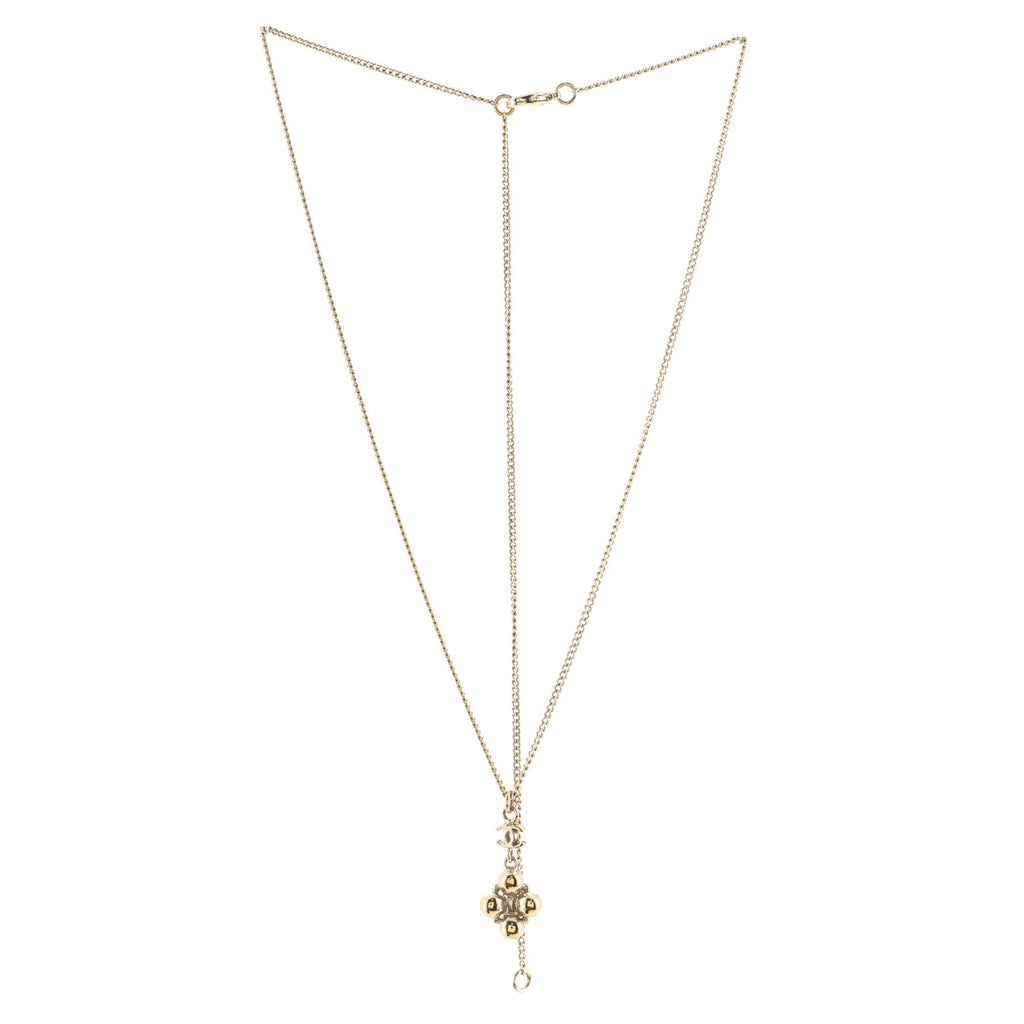 CC Drop Pendant Necklace Metal with Crystals