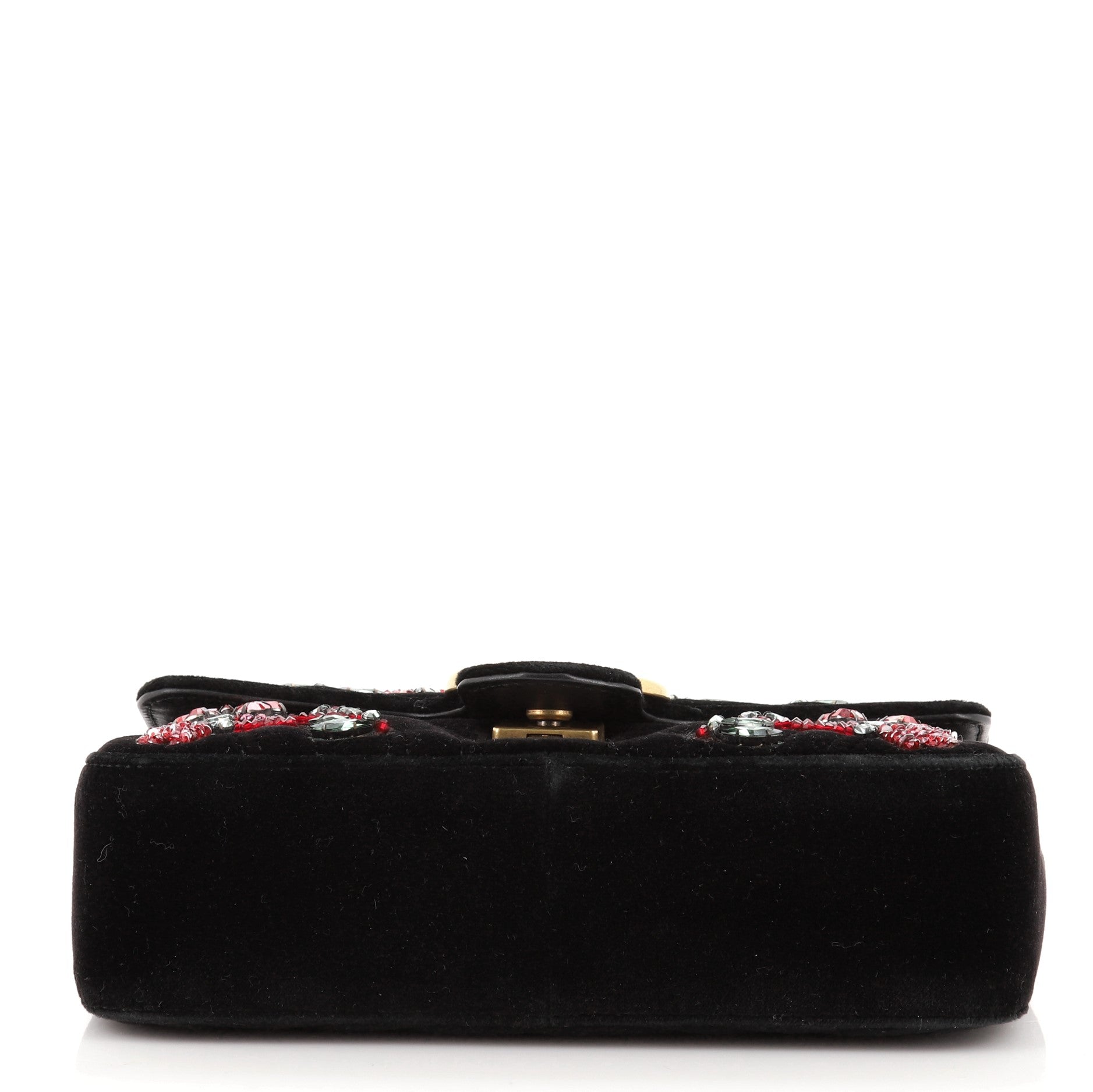 GG Marmont Flap Bag Embellished Matelasse Velvet Mini