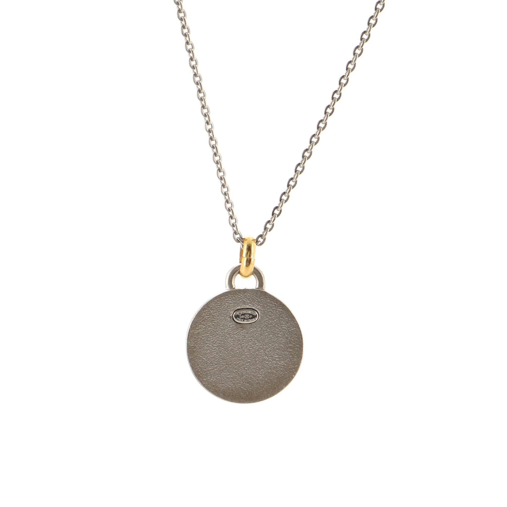 Round CC Tag Pendant Necklace Metal