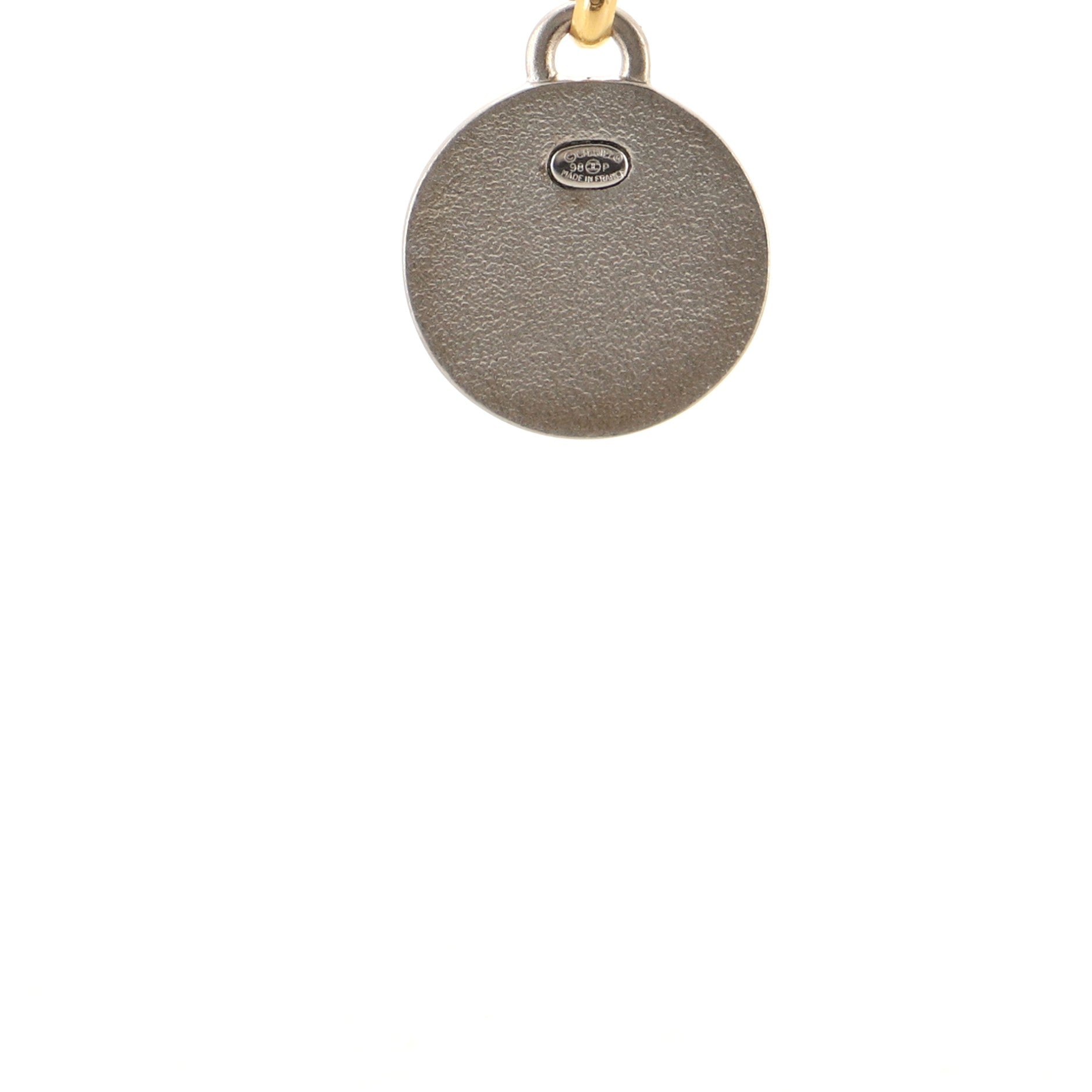 Round CC Tag Pendant Necklace Metal