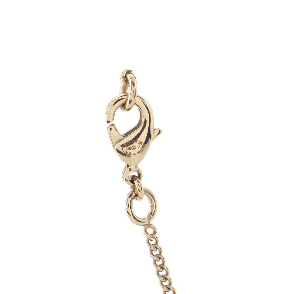 CC Pearl Drop Necklace Crystal Embellished Metal