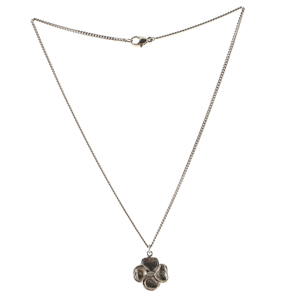 Camellia Pendant Necklace Metal with Enamel