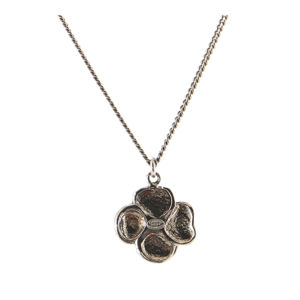 Camellia Pendant Necklace Metal with Enamel