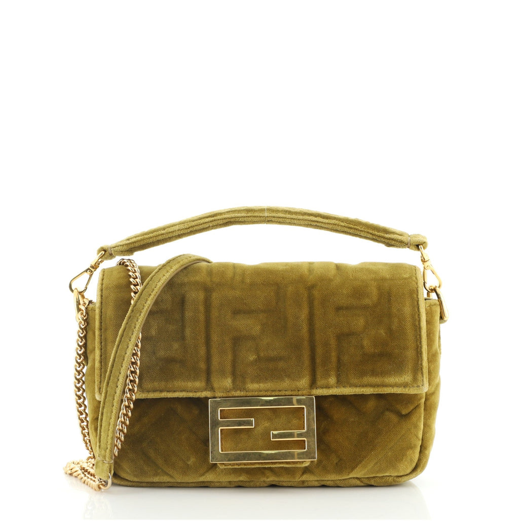 Baguette NM Bag Zucca Embossed Velvet Mini