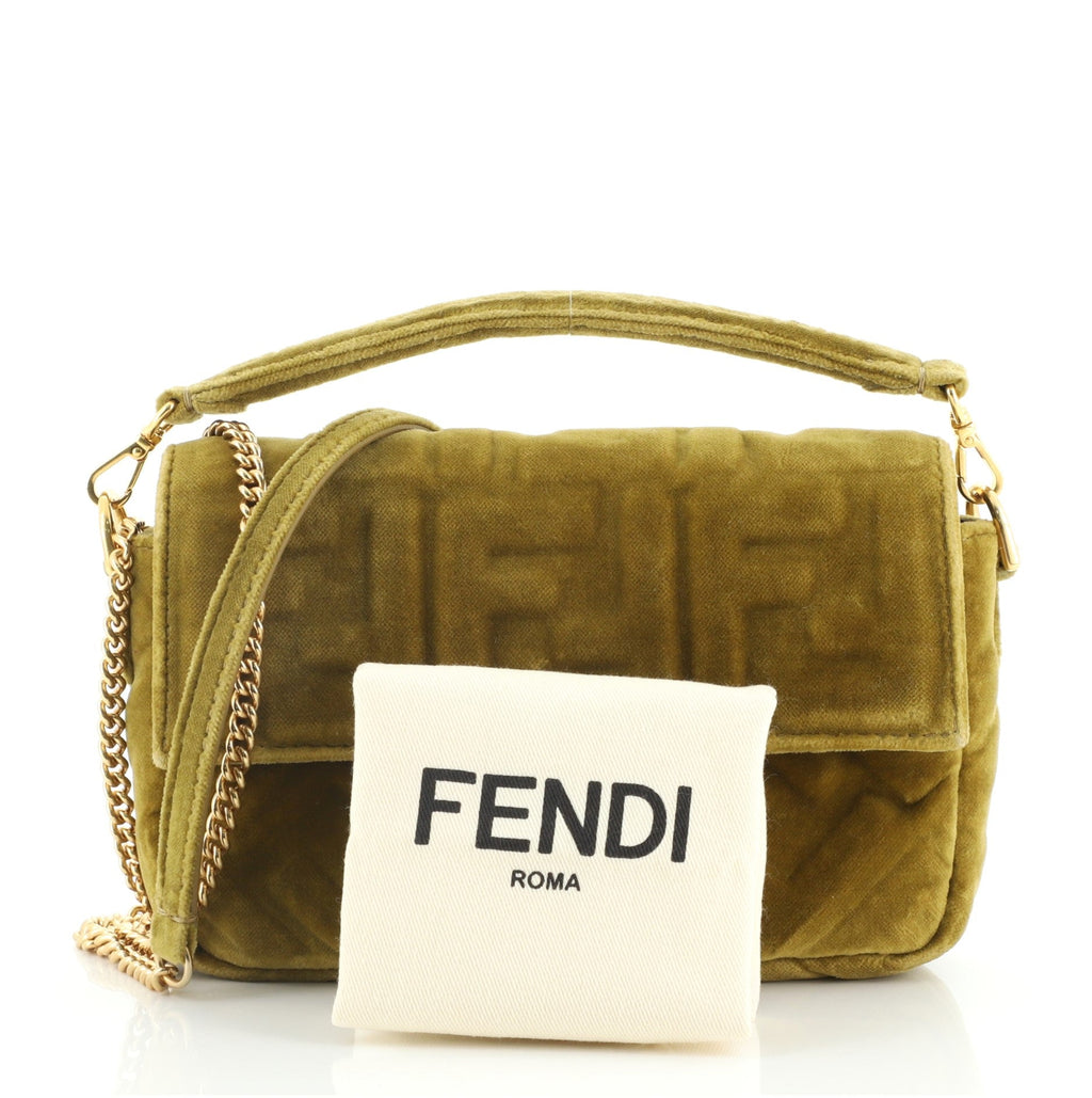 Baguette NM Bag Zucca Embossed Velvet Mini