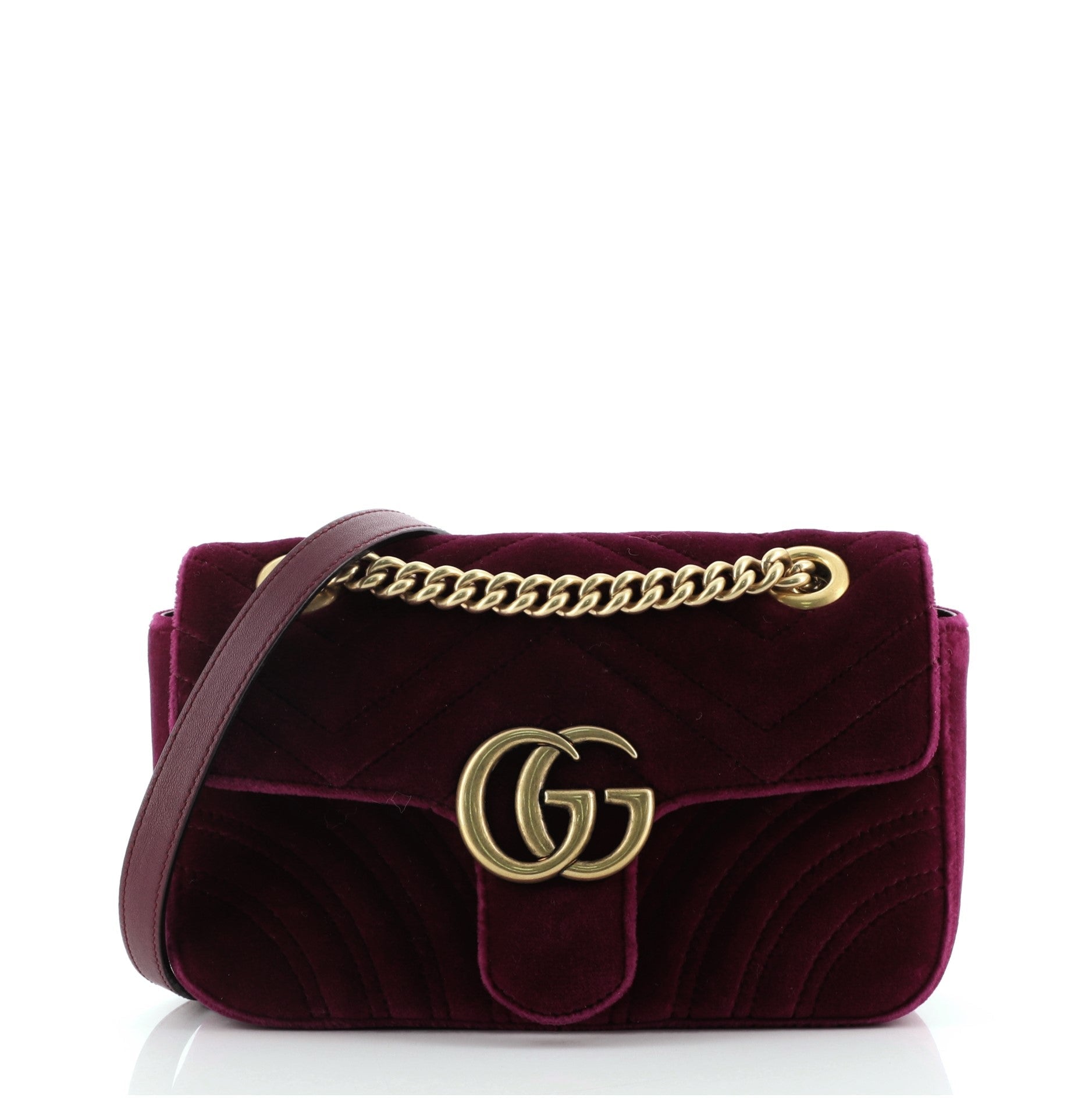 GG Marmont Flap Bag Matelasse Velvet Mini
