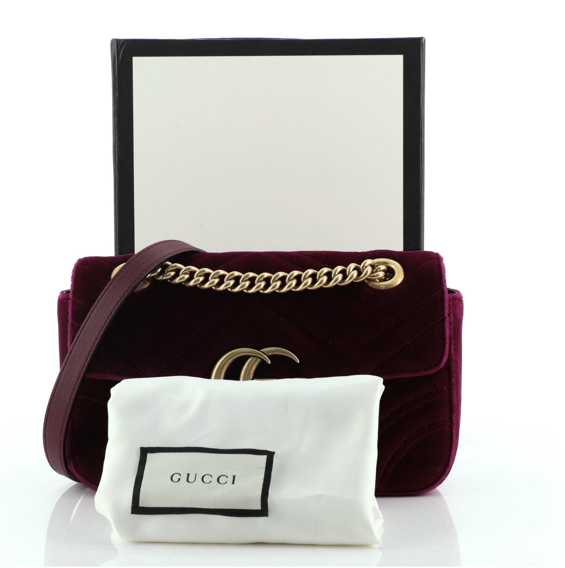GG Marmont Flap Bag Matelasse Velvet Mini