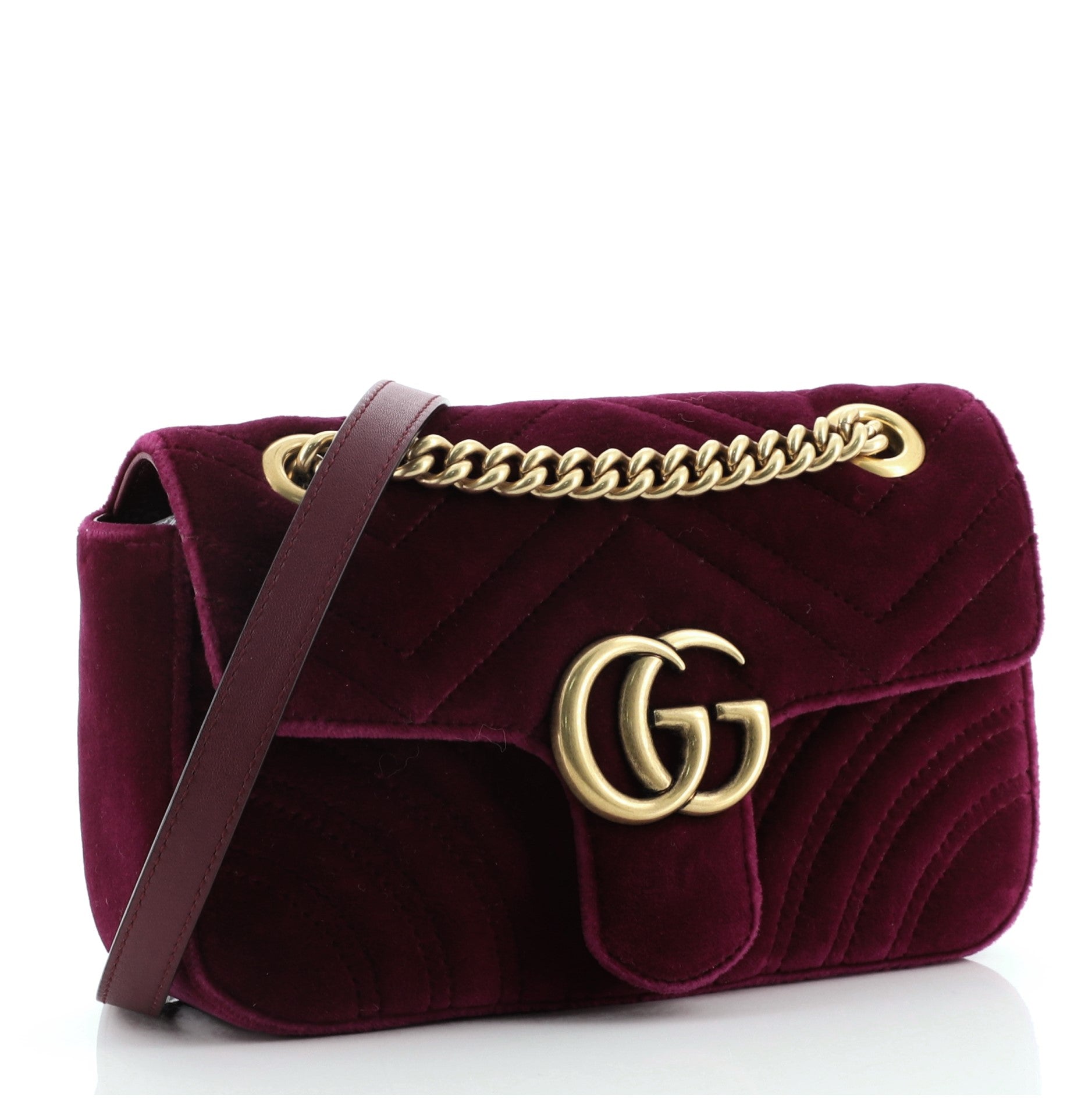 GG Marmont Flap Bag Matelasse Velvet Mini