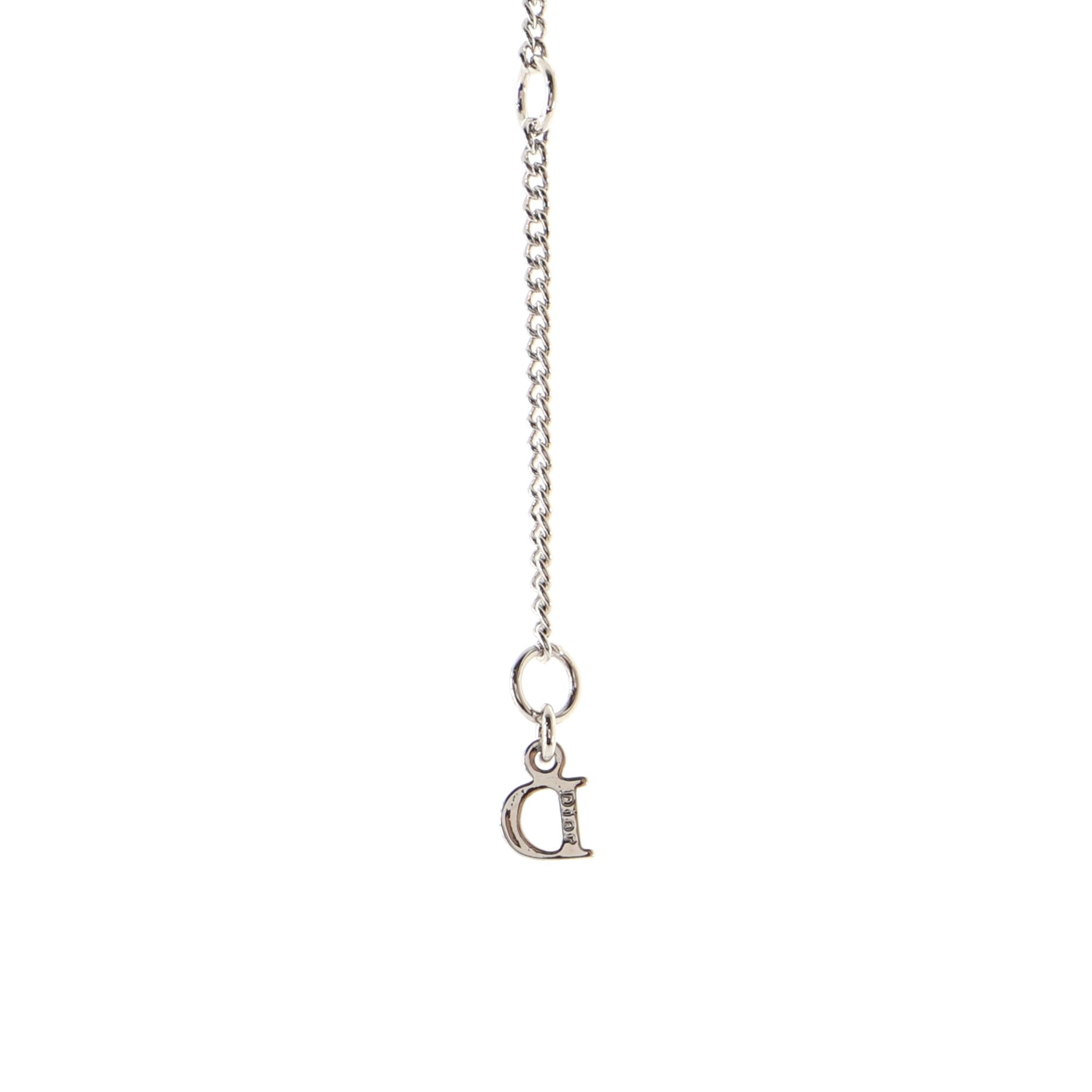 Star Logo Pendant Necklace Metal and Crystals
