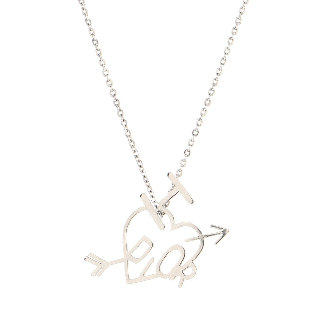 I Love Dior Heart Pendant Necklace Metal