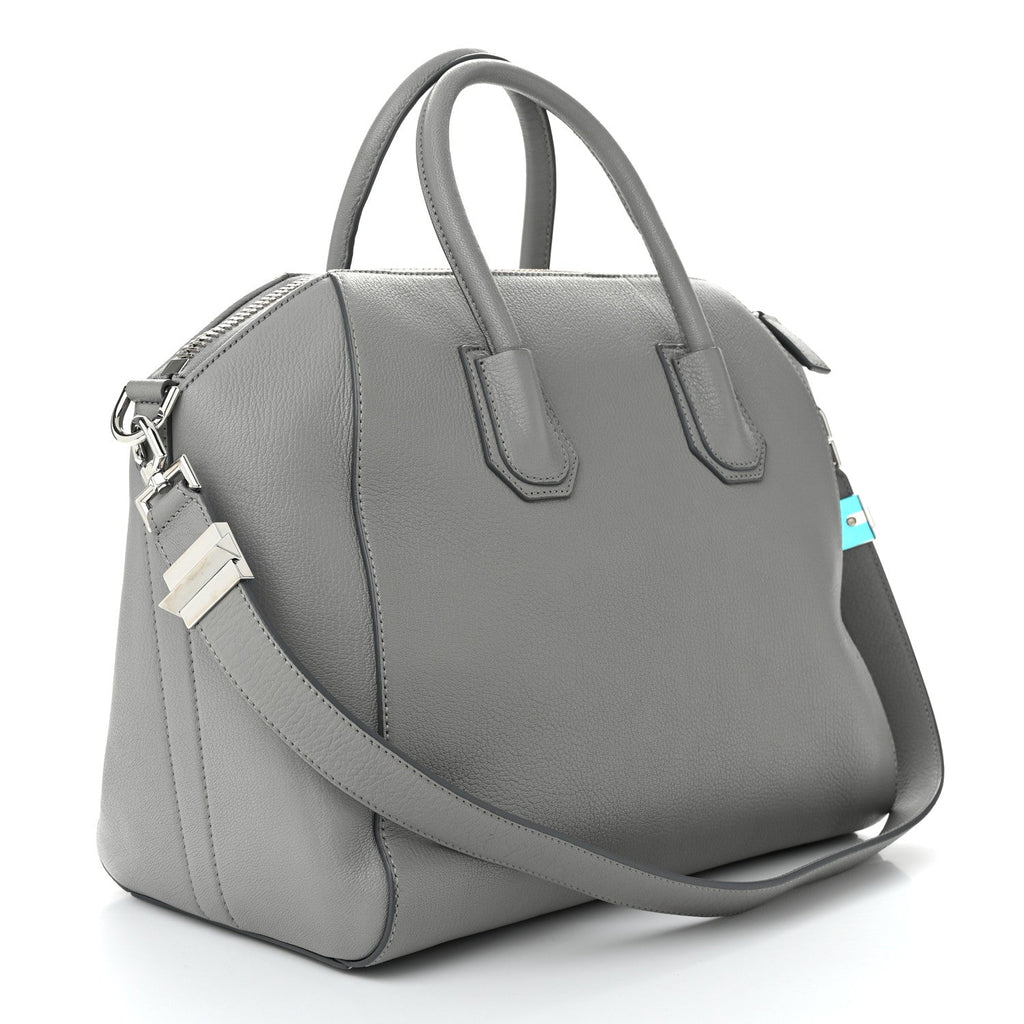 Sugar Goatskin Medium Antigona Pearl Grey