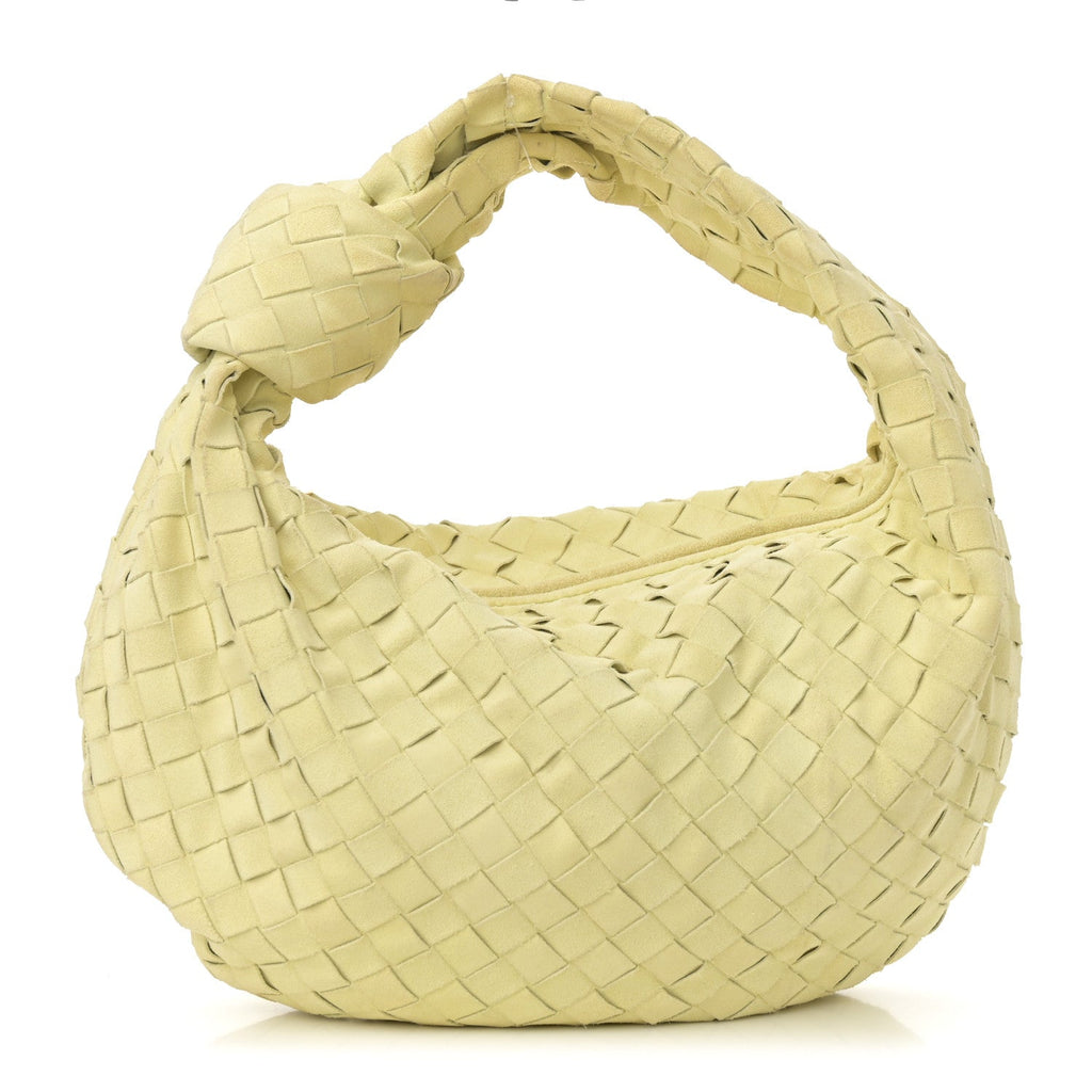 Suede Calfskin Intrecciato Teen Jodie Hobo Lemon Wash