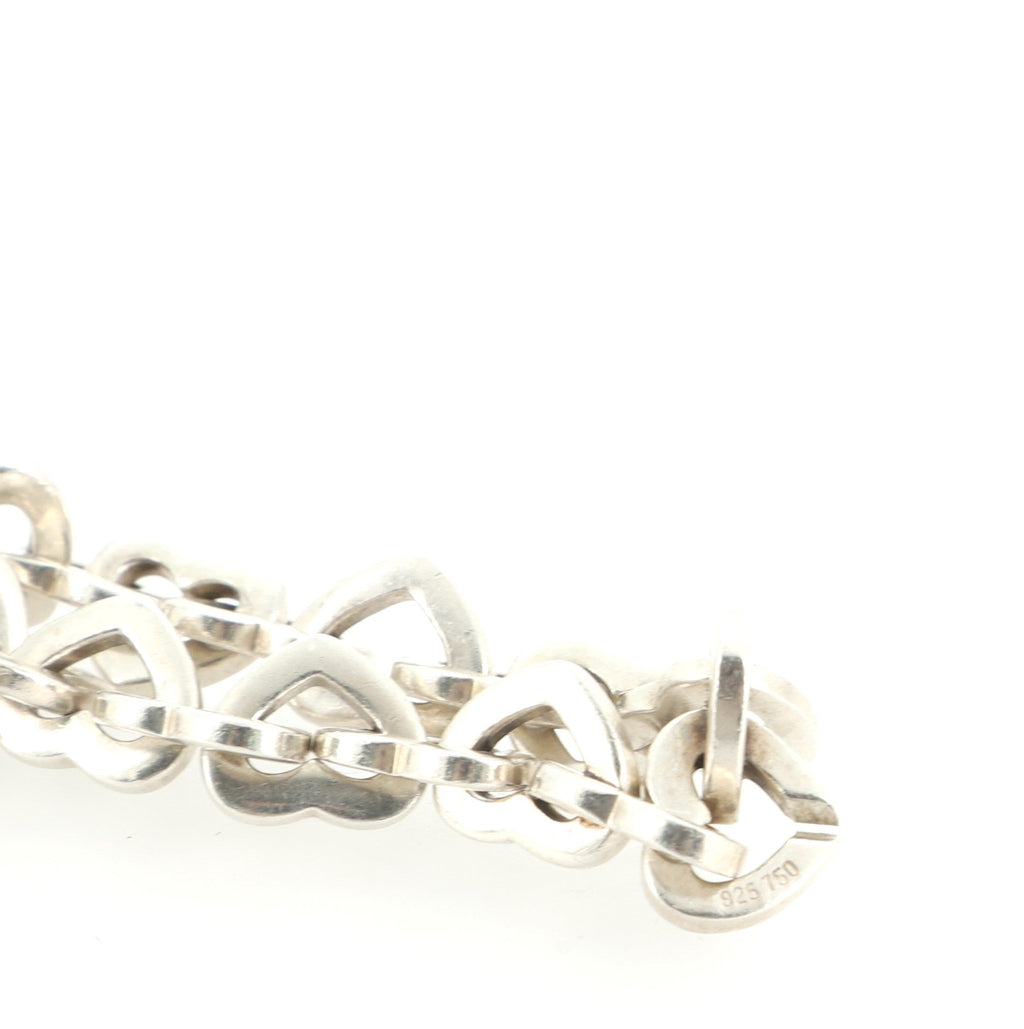 Heart Link Bracelet Sterling Silver and 18K Yellow Gold