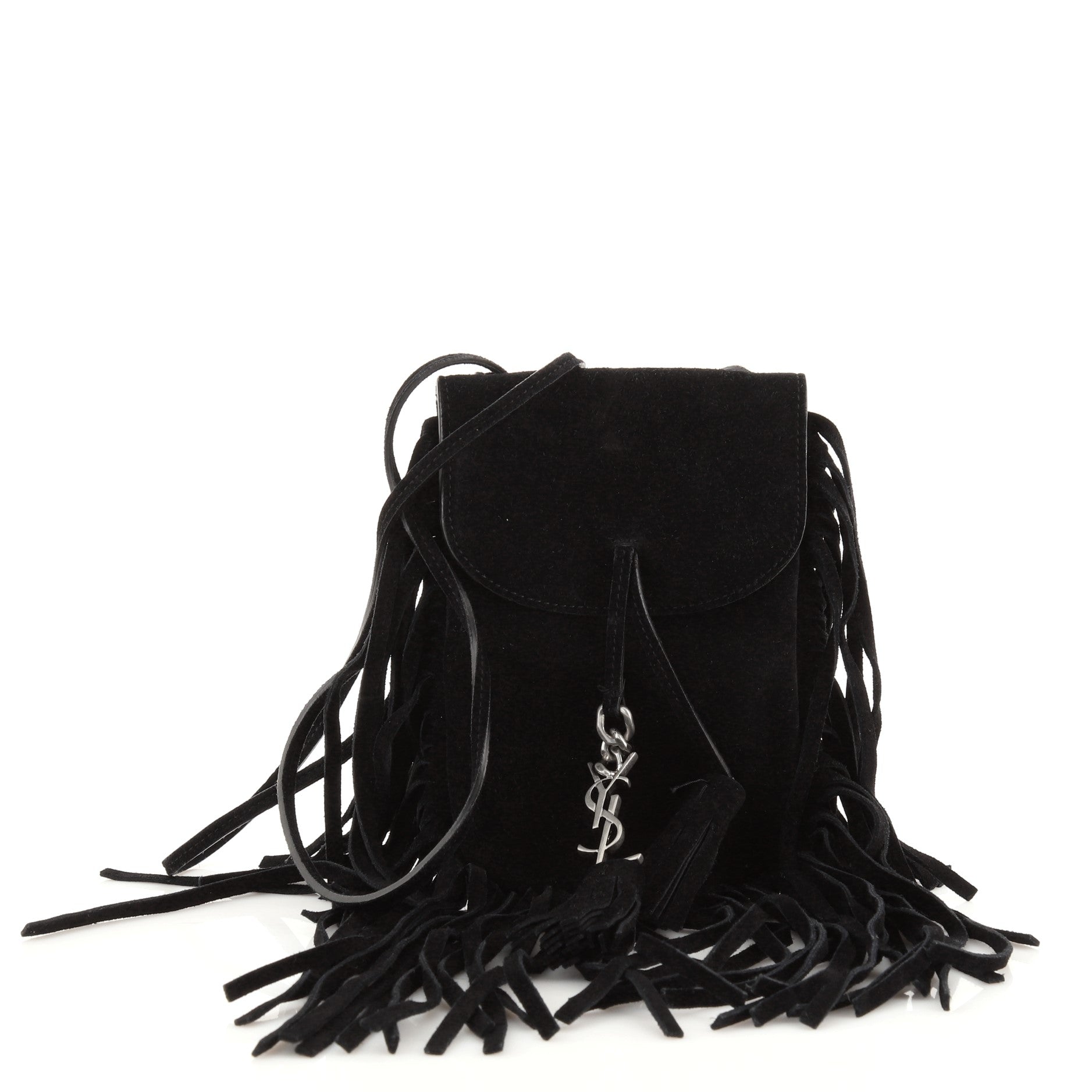 Anita Flat Fringe Crossbody Bag Suede Mini
