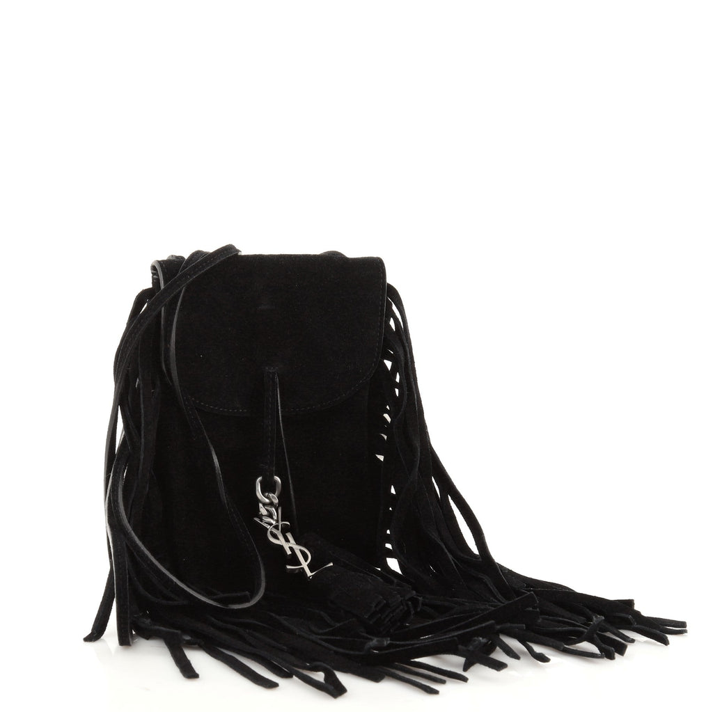 Anita Flat Fringe Crossbody Bag Suede Mini