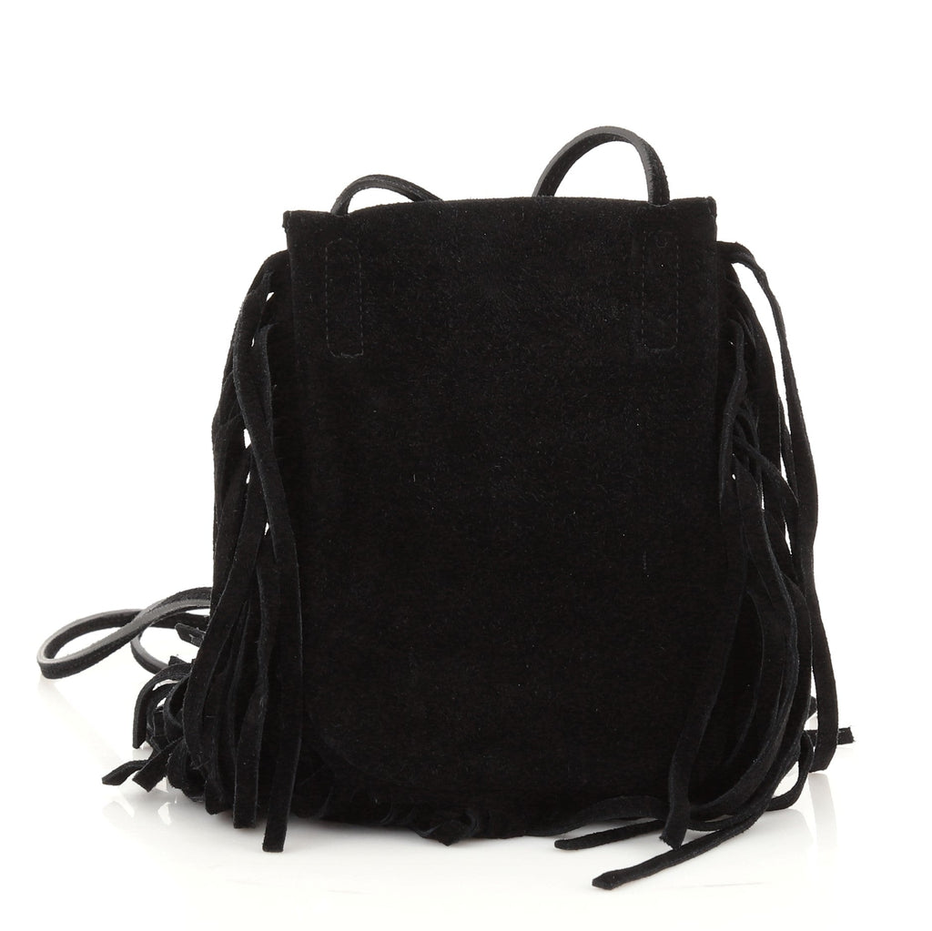 Anita Flat Fringe Crossbody Bag Suede Mini