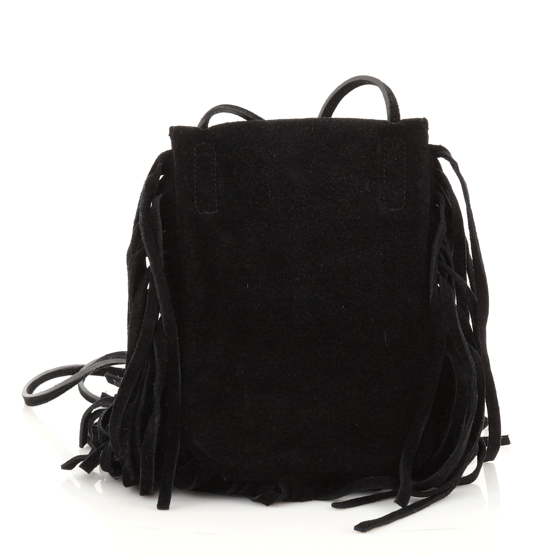 Anita Flat Fringe Crossbody Bag Suede Mini