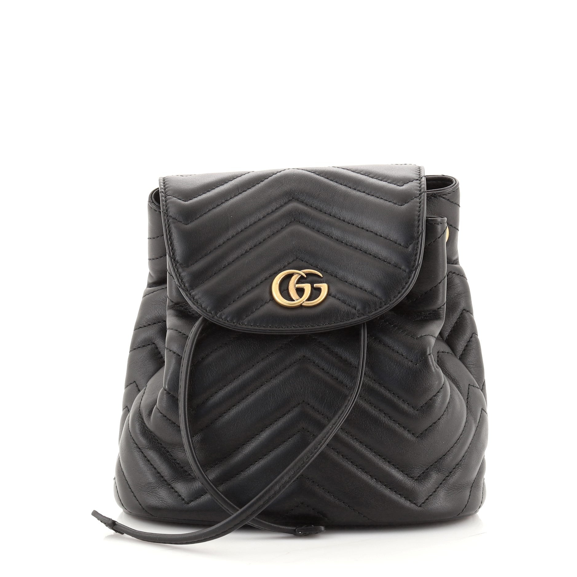 GG Marmont Drawstring Backpack Matelasse Leather Mini