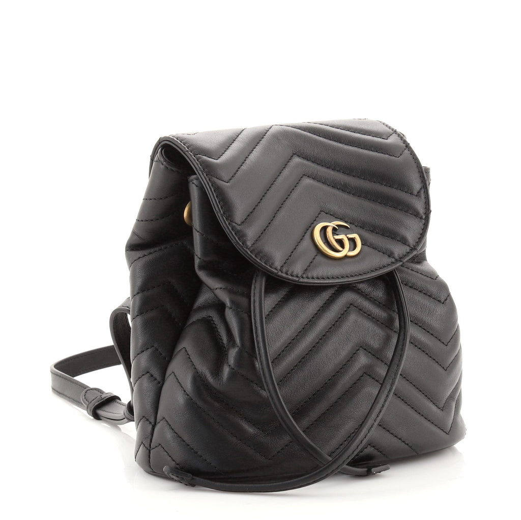 GG Marmont Drawstring Backpack Matelasse Leather Mini