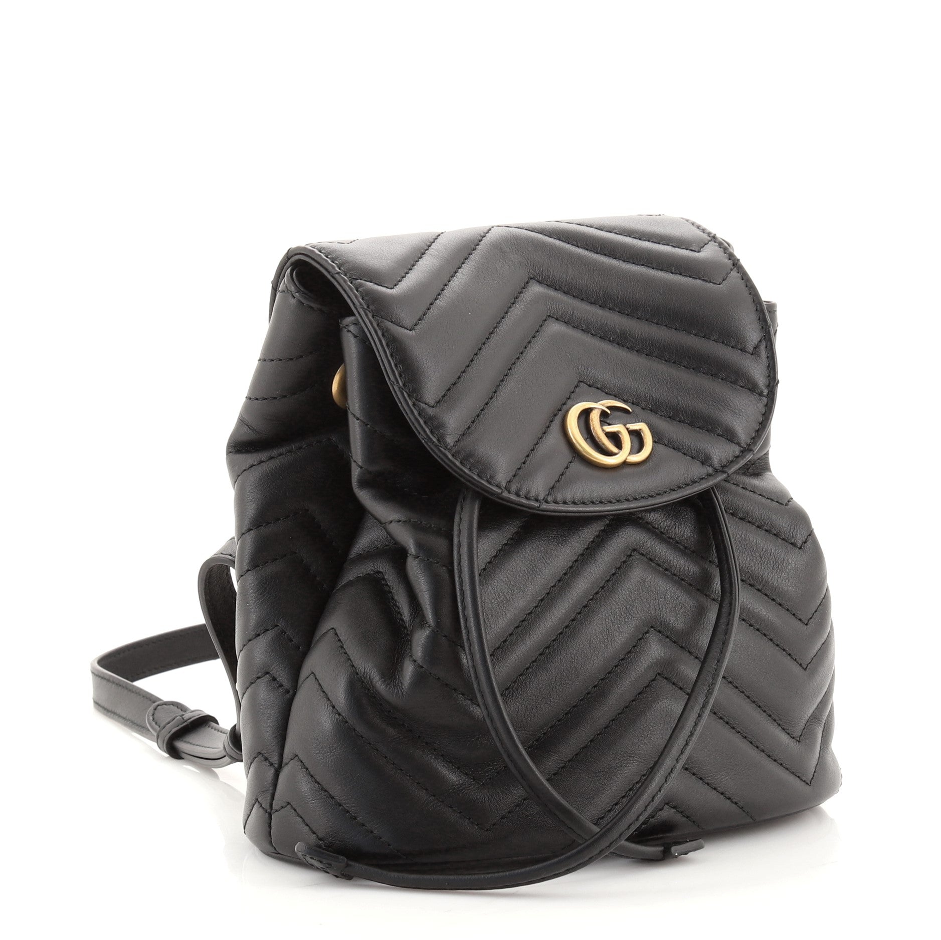 GG Marmont Drawstring Backpack Matelasse Leather Mini