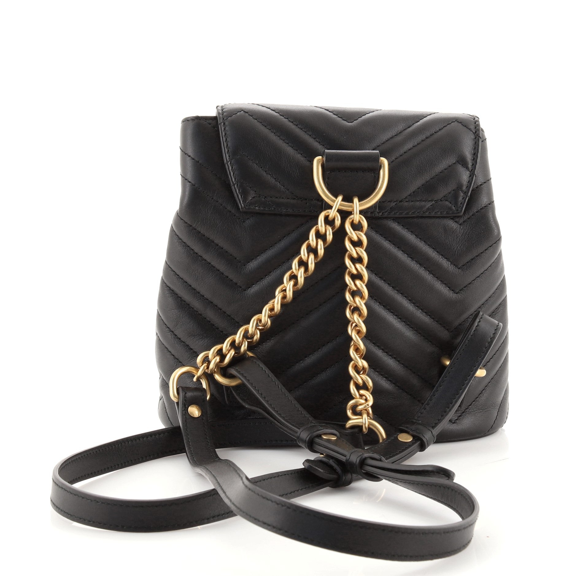 GG Marmont Drawstring Backpack Matelasse Leather Mini
