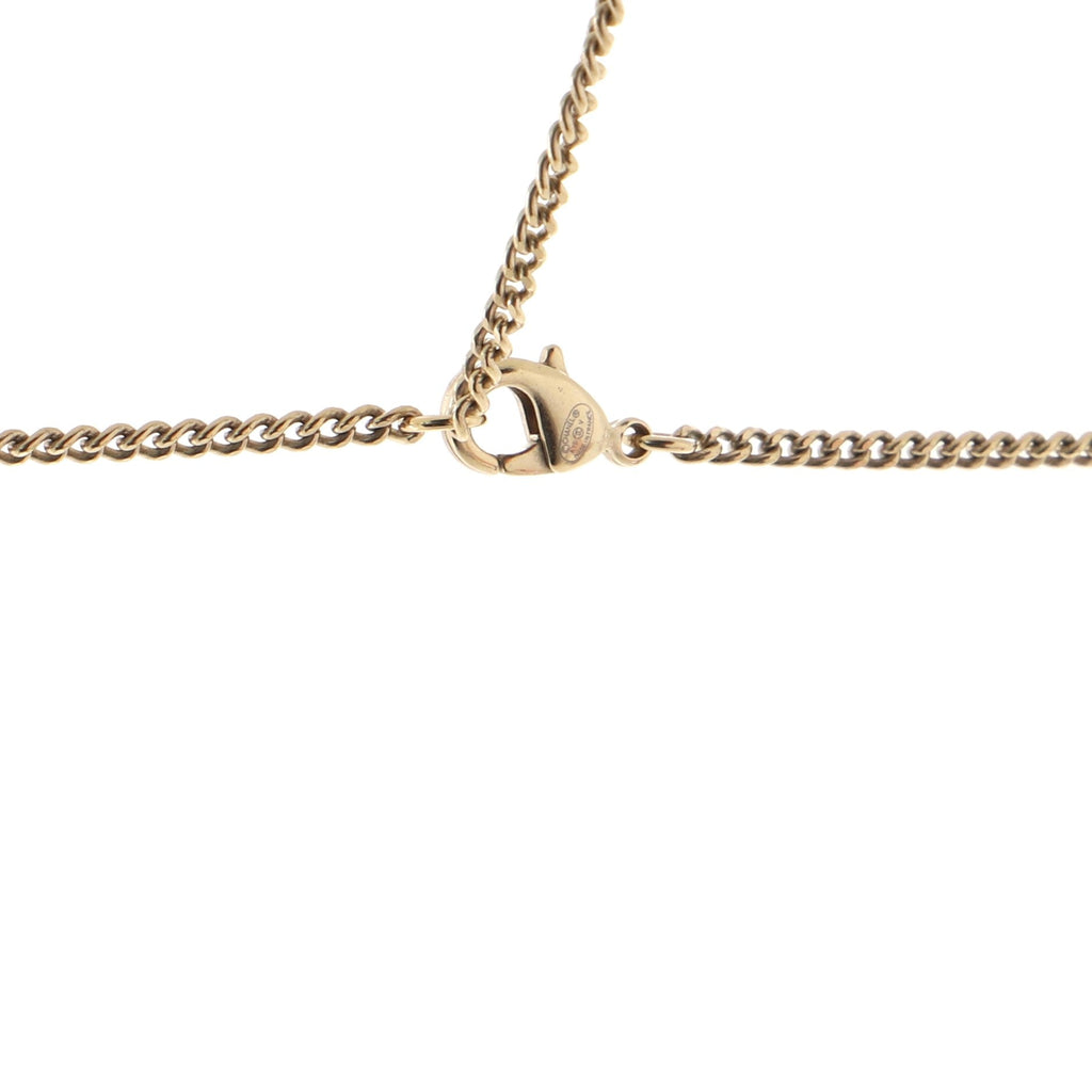 CC Pendant Necklace Faux Pearl with Embellished Metal