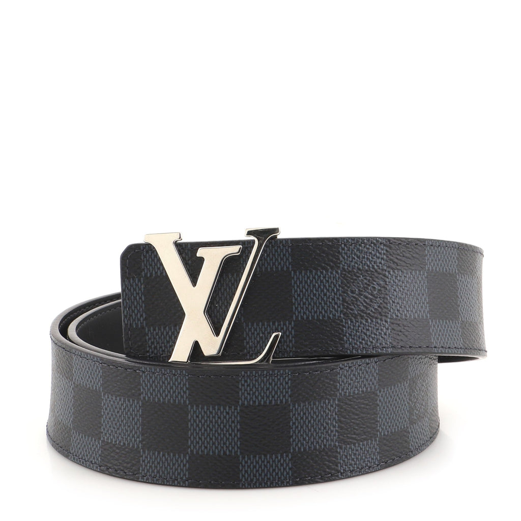 LV Initiales Reversible Belt Damier Cobalt and Leather Wide 85