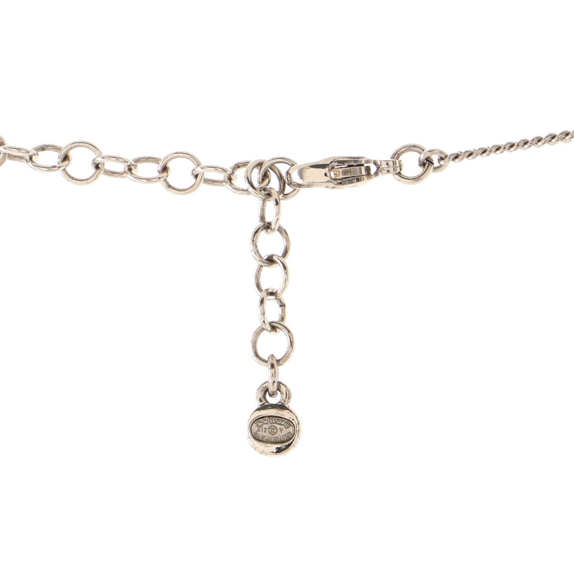 CC Drop Pendant Necklace Metal with Crystals