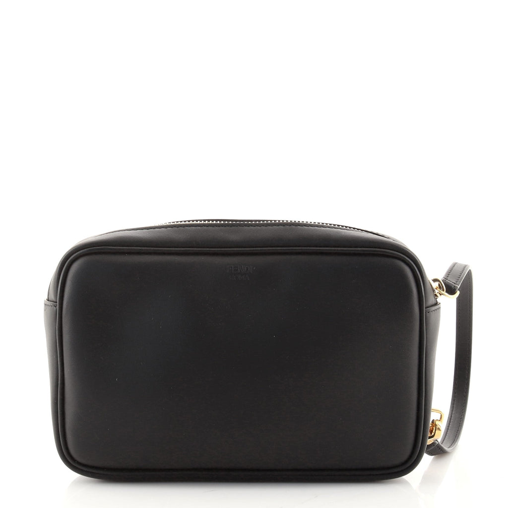 Monster Wristlet Pouch Studded Leather wtih Coated Zucca and Pequin Canvas
