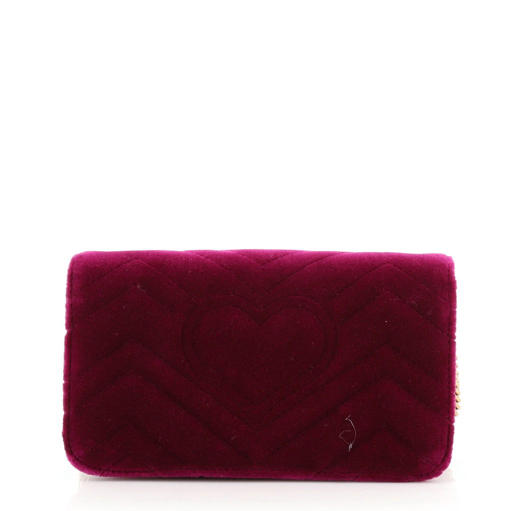 GG Marmont Chain Flap Bag Matelasse Velvet Mini