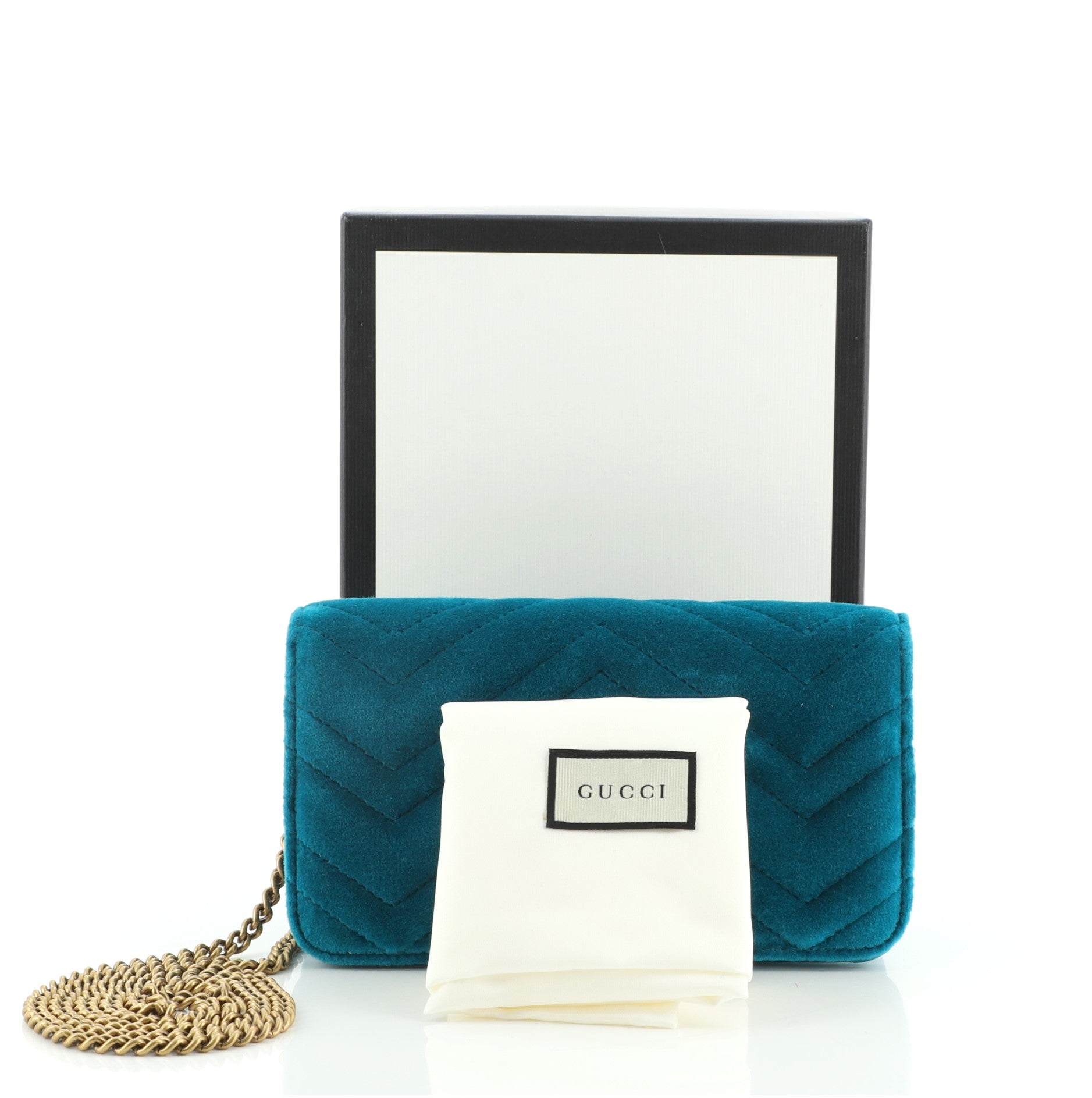 GG Marmont Chain Flap Bag Matelasse Velvet Mini