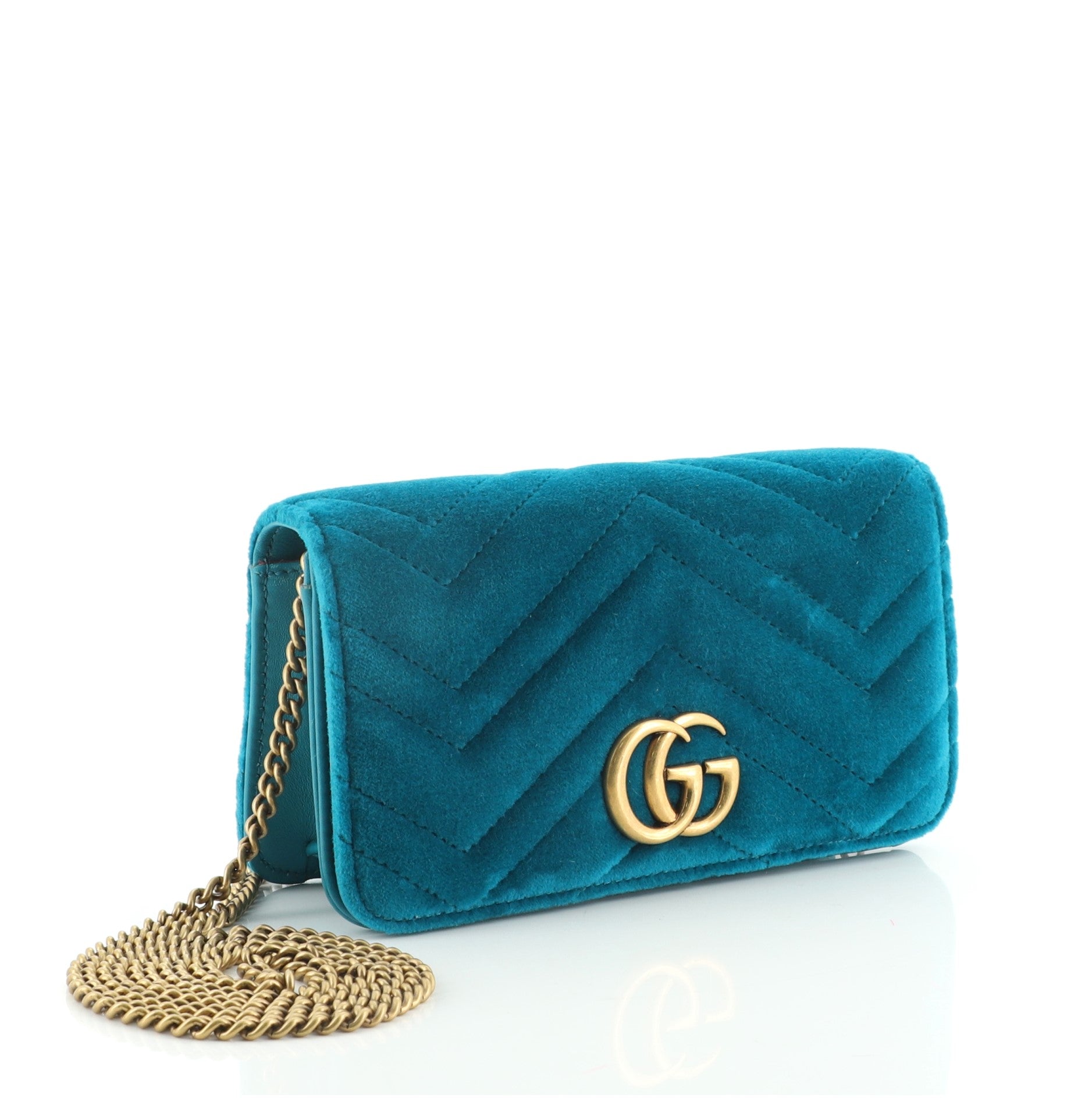 GG Marmont Chain Flap Bag Matelasse Velvet Mini