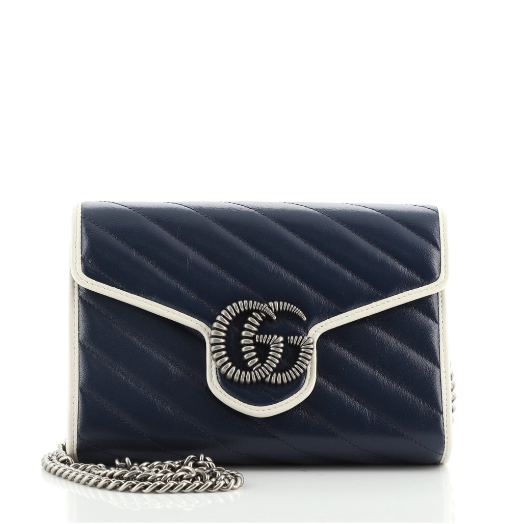 GG Marmont Chain Wallet Diagonal Quilted Leather Mini