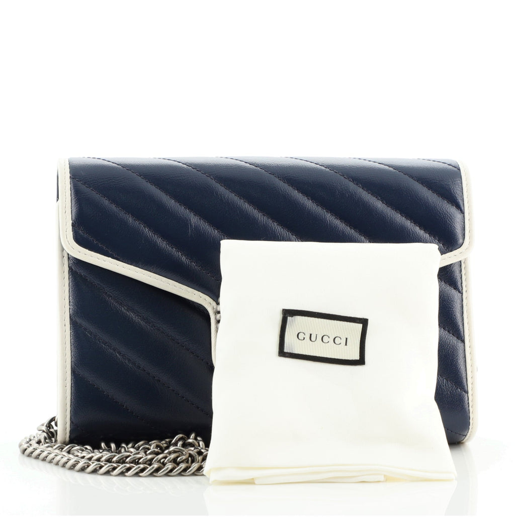 GG Marmont Chain Wallet Diagonal Quilted Leather Mini