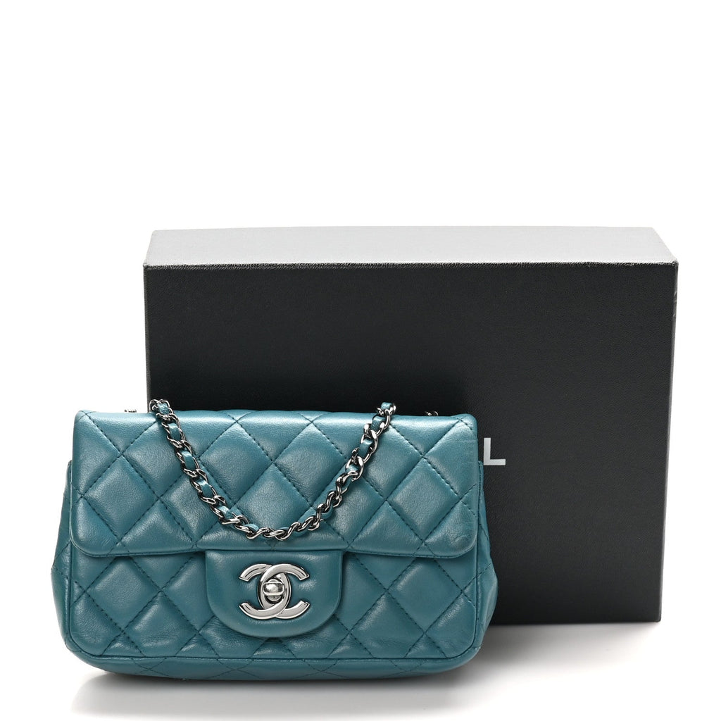 Lambskin Quilted Extra Mini Rectangular Flap