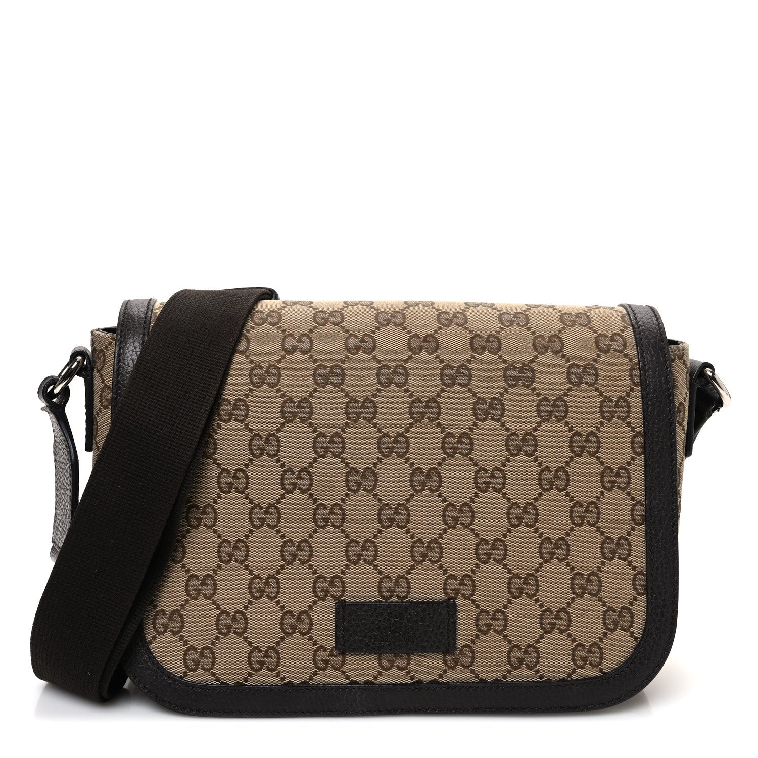 Monogram Flap Messenger Bag Beige Dark Brown
