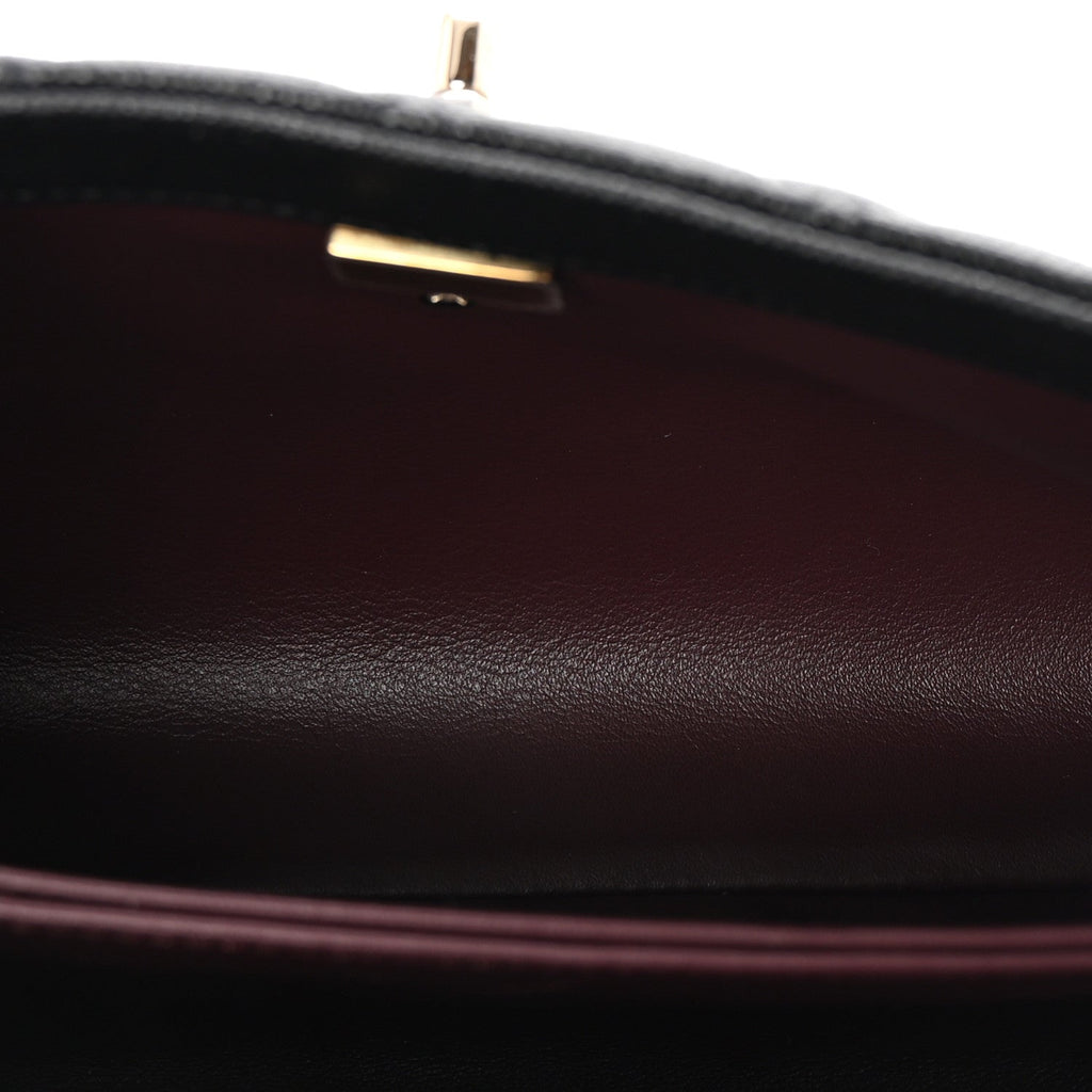 Caviar Quilted Mini Coco Handle Flap Black