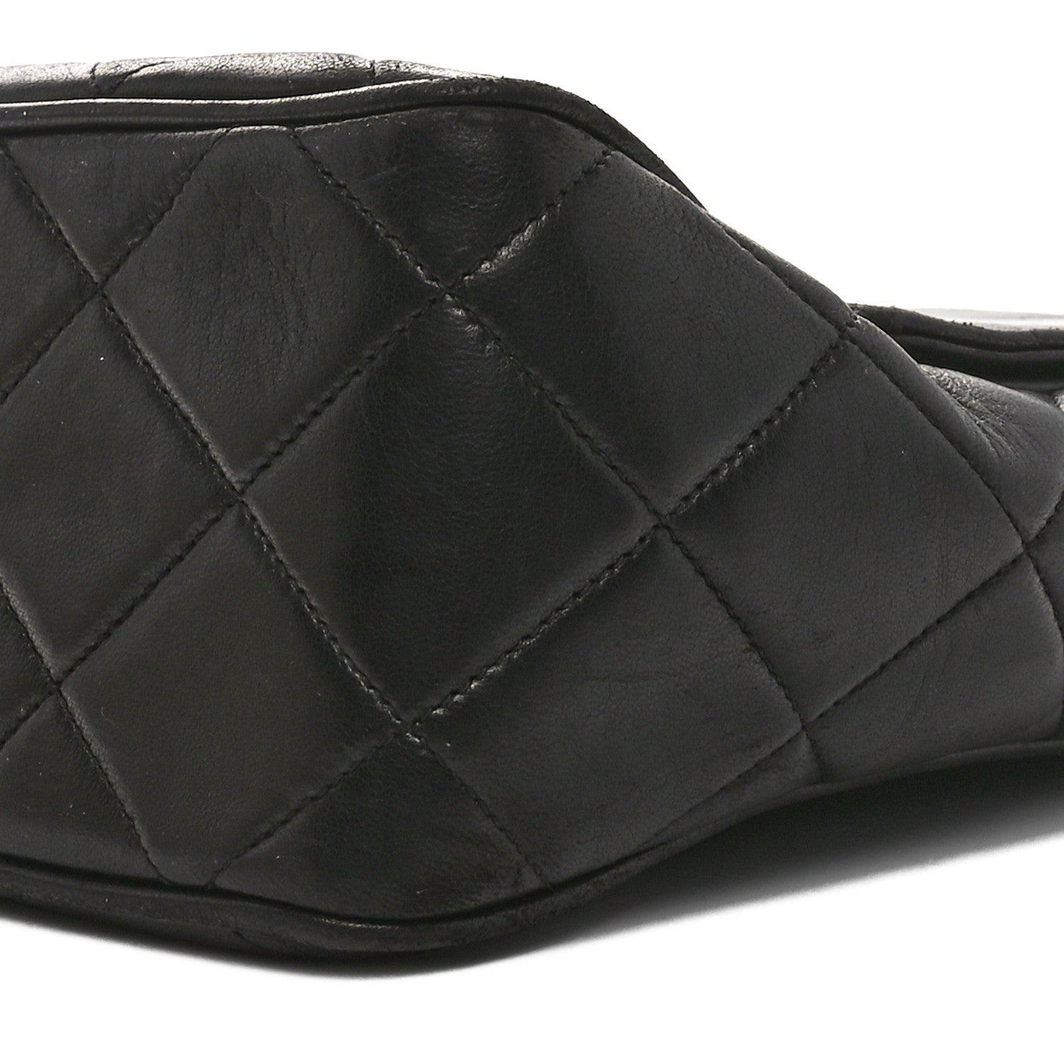 Lambskin Quilted Medium Square Flap Bag Black