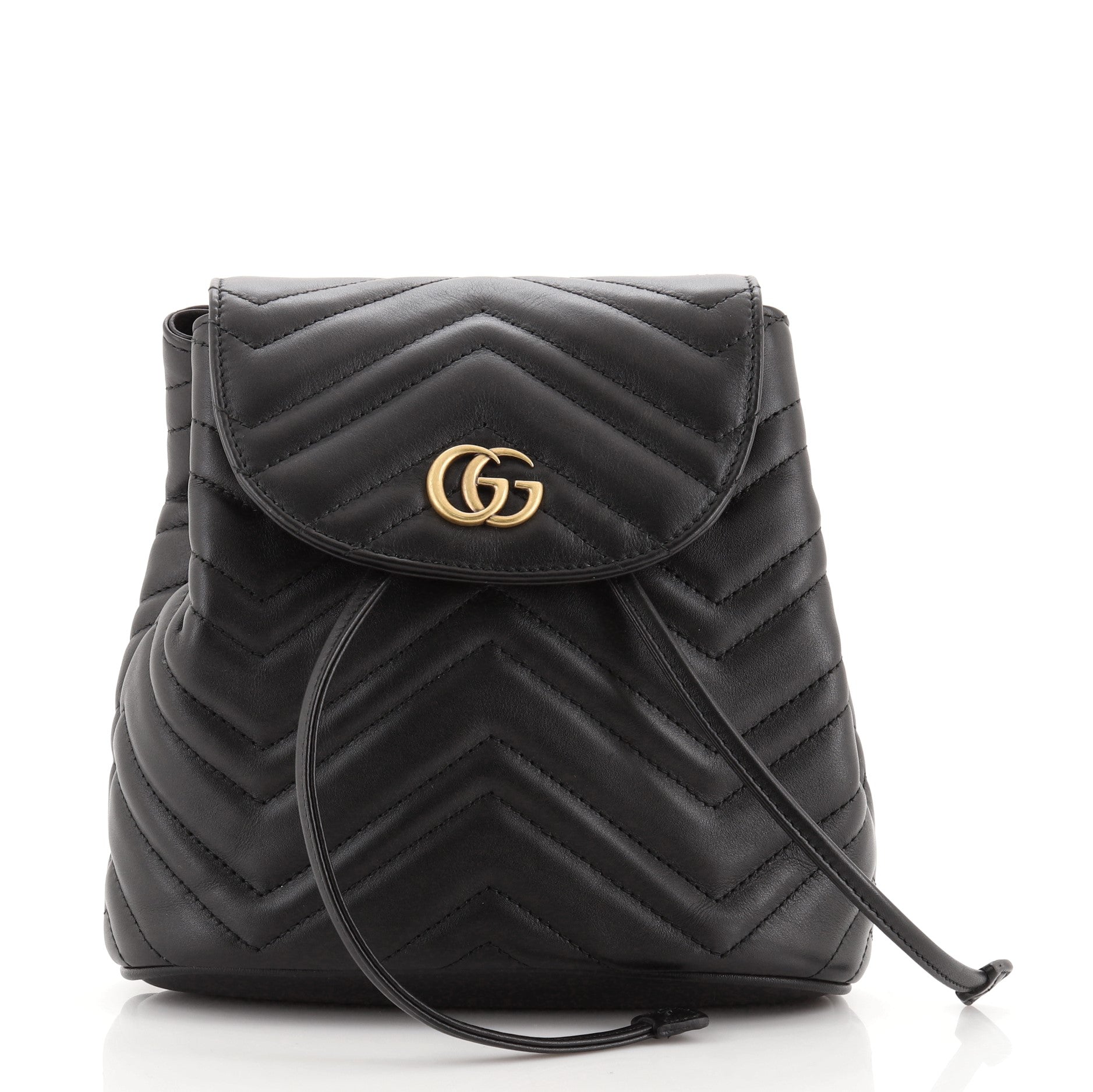 GG Marmont Drawstring Backpack Matelasse Leather Mini