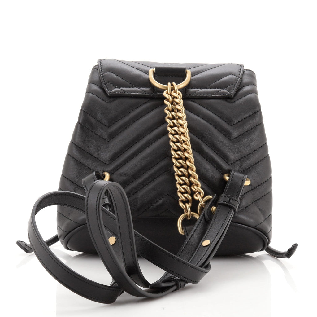 GG Marmont Drawstring Backpack Matelasse Leather Mini