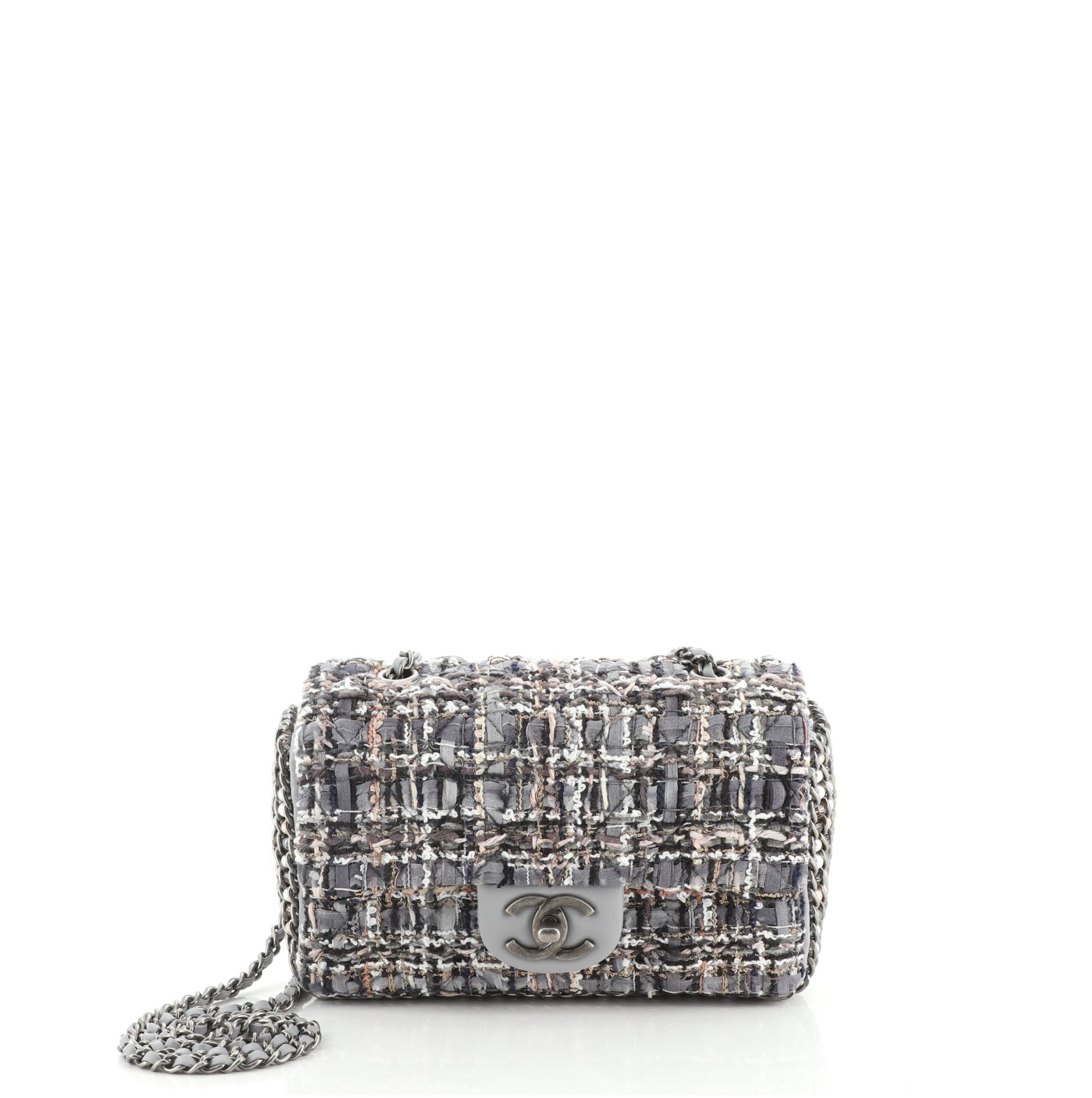 River of Pearls Flap Bag Quilted Tweed Mini
